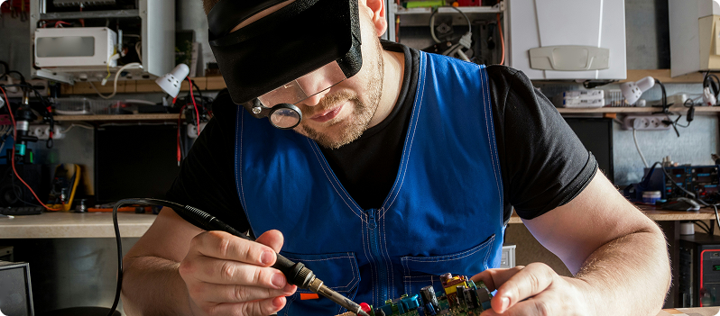 Team member working on a project