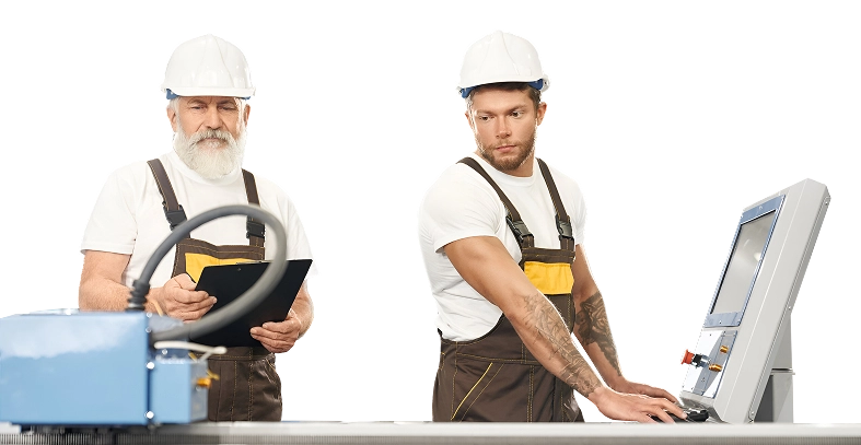 industrial equipment supplier & repair service, Workers in industrial setting